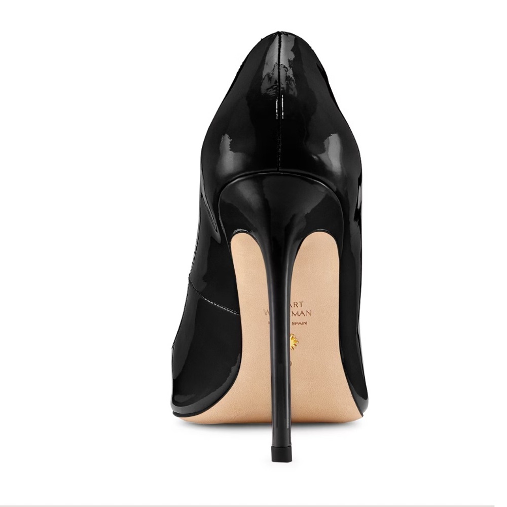 Stuart Weitzman Stuart 110 Pump in Patent Black, Size: 8.5 - Picture 4 of 13